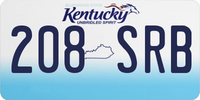 KY license plate 208SRB