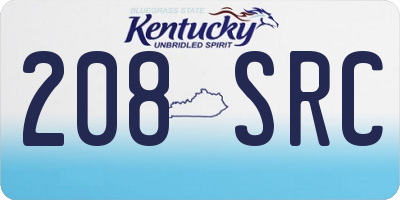 KY license plate 208SRC
