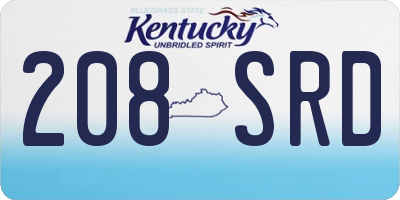 KY license plate 208SRD