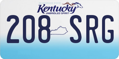 KY license plate 208SRG