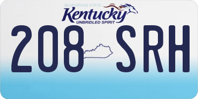 KY license plate 208SRH