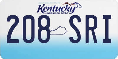 KY license plate 208SRI