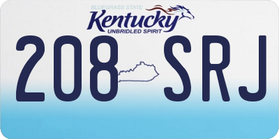 KY license plate 208SRJ