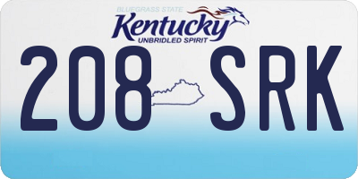 KY license plate 208SRK