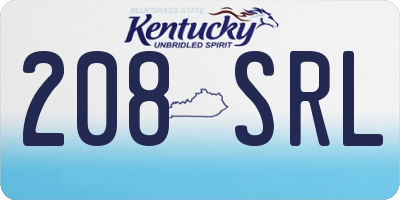 KY license plate 208SRL