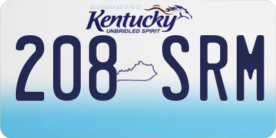KY license plate 208SRM