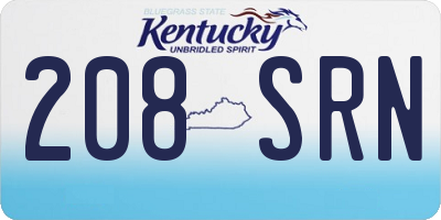 KY license plate 208SRN