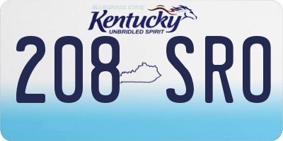 KY license plate 208SRO