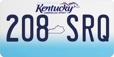 KY license plate 208SRQ