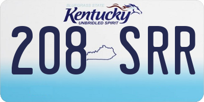 KY license plate 208SRR