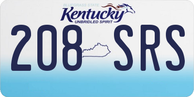 KY license plate 208SRS