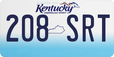 KY license plate 208SRT