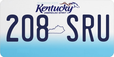 KY license plate 208SRU