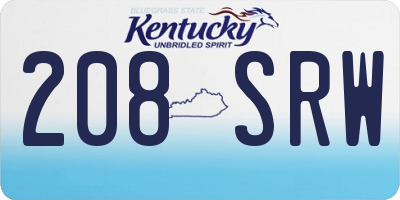 KY license plate 208SRW