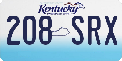 KY license plate 208SRX