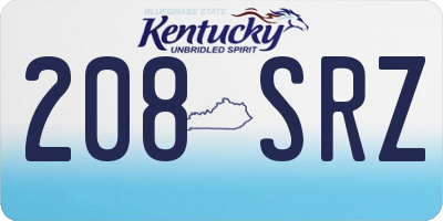KY license plate 208SRZ