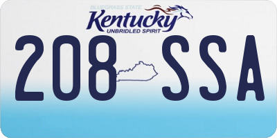 KY license plate 208SSA