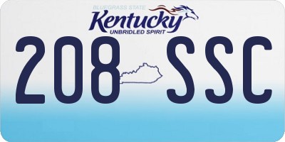 KY license plate 208SSC
