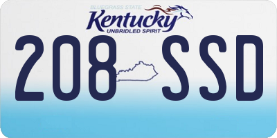 KY license plate 208SSD
