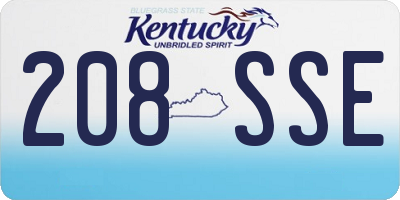 KY license plate 208SSE