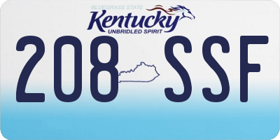 KY license plate 208SSF