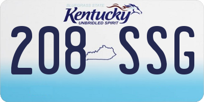 KY license plate 208SSG