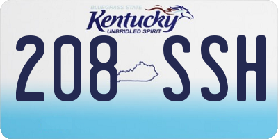 KY license plate 208SSH