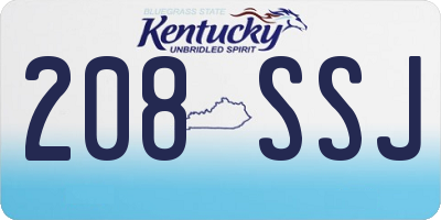 KY license plate 208SSJ