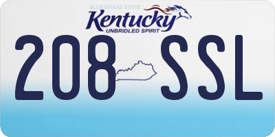 KY license plate 208SSL