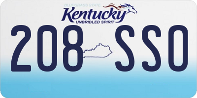 KY license plate 208SSO