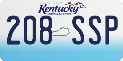 KY license plate 208SSP
