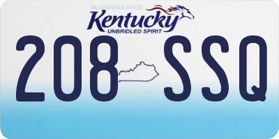 KY license plate 208SSQ