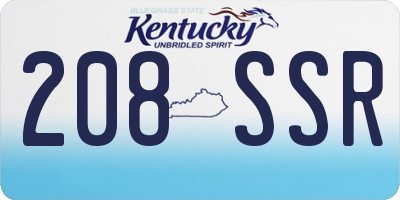 KY license plate 208SSR