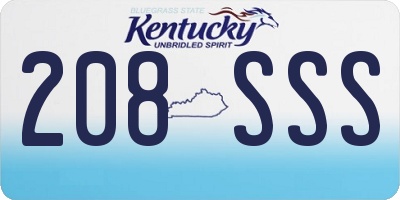 KY license plate 208SSS