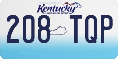 KY license plate 208TQP