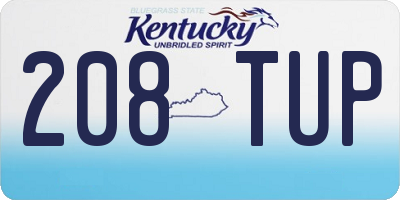 KY license plate 208TUP