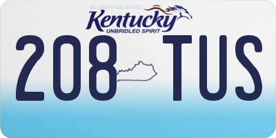 KY license plate 208TUS