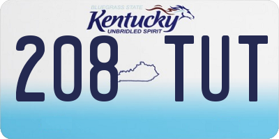KY license plate 208TUT