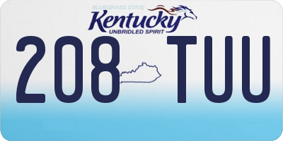 KY license plate 208TUU