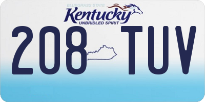 KY license plate 208TUV