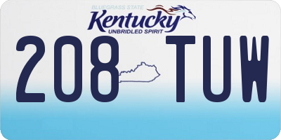 KY license plate 208TUW