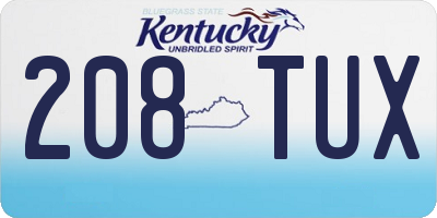 KY license plate 208TUX