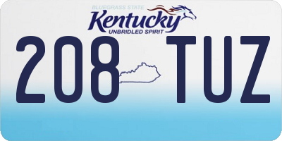 KY license plate 208TUZ