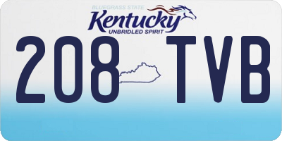KY license plate 208TVB