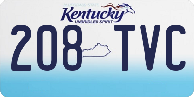 KY license plate 208TVC