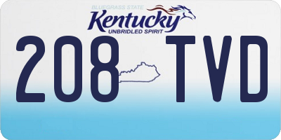 KY license plate 208TVD