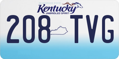 KY license plate 208TVG