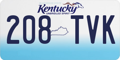 KY license plate 208TVK