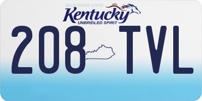 KY license plate 208TVL