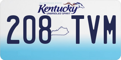 KY license plate 208TVM